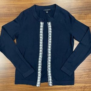 NWT - open-front cardigan with beaded trim